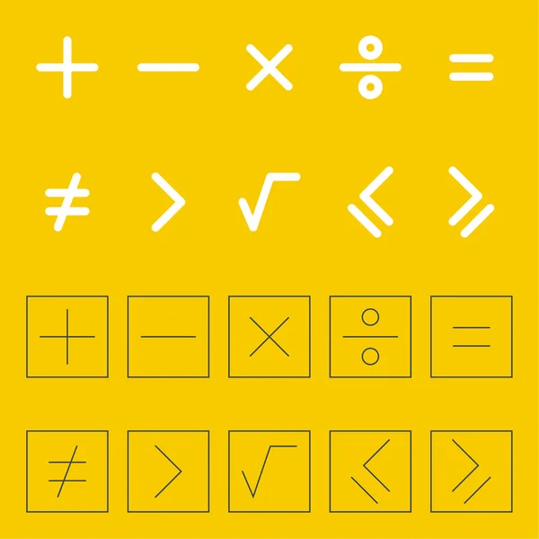 Iconos signos matemáticos . — Vector de stock