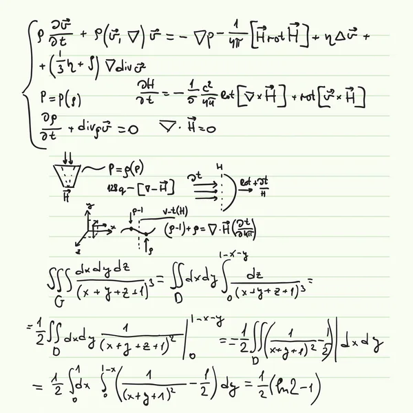 Vector mönster med matematiska formler — Stock vektor