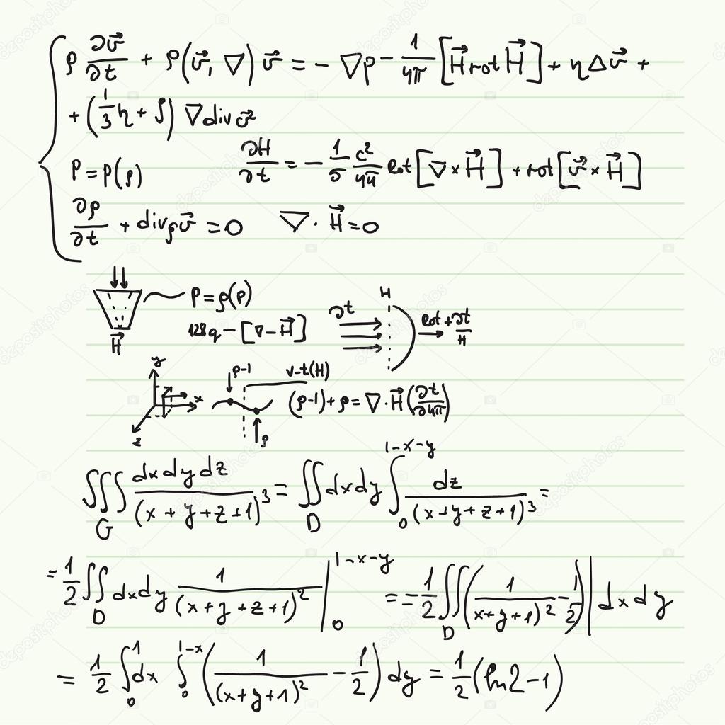 Vector pattern with mathematical formulas