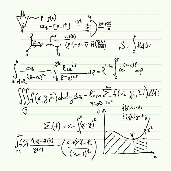 Vector pattern with mathematical formulas