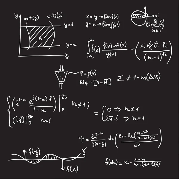 Patrón vectorial con fórmulas matemáticas — Vector de stock