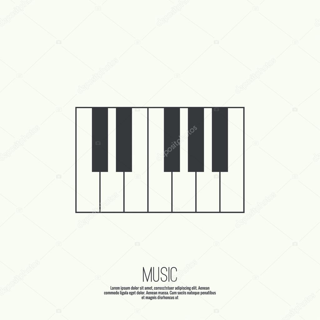 Icon piano keys. Vector symbol. Mobile and Web Applications
