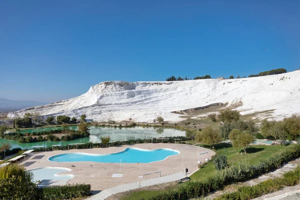 Swimming places of Travertine in Pamukkale — Stock Photo, Image