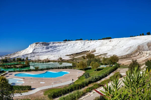 Locais de natação de Travertino em Pamukkale — Fotografia de Stock