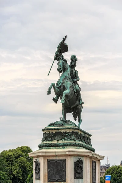 Equestrian monument of Archduke Charles — Stock Photo, Image