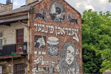 Mural street art by unidentified artist in jewish quarter Kazimi