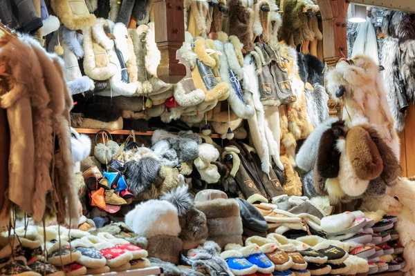 Sale of fur products — Zdjęcie stockowe