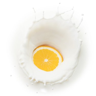 süt splash portakal dilimi