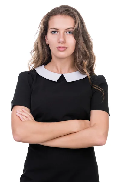 Young woman looks skeptical — Stock Photo, Image
