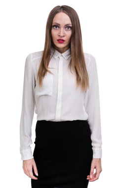 beyaz izole üzgün ve depresyonda kadın portresi