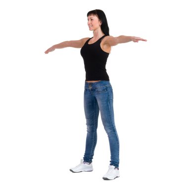 egzersiz yaparak güzel bir sportif kadın