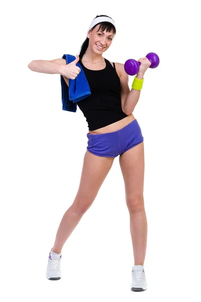 Aerobics fitness woman exercising isolated in full body. — Stock Photo, Image