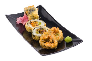 Beyaz geleneksel taze Japon suşi rulo