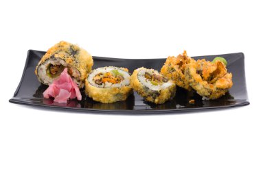 Beyaz geleneksel taze Japon suşi rulo