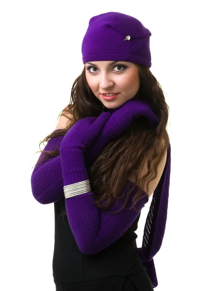 Knitwear. young woman wearing a winter cap — Stock Photo, Image