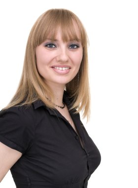 boşaltmak çekici beyaz gülümseyen kadın portresi