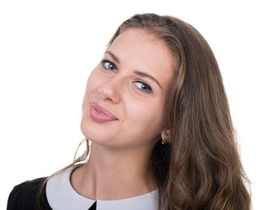 boşaltmak çekici beyaz gülümseyen kadın portresi