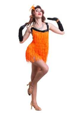 Bazı hareketleri yalıtılmış beyaz karşı gösterilen disco dansçı