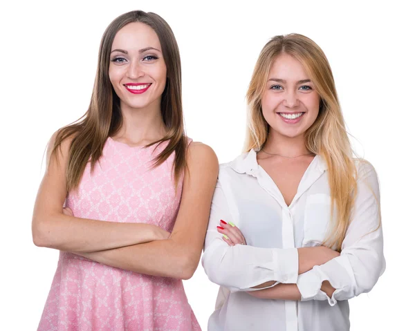 Portrait of two girls with copyspace — Stock Photo, Image