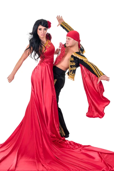 Gypsy flamenco dancer couple — Stock Photo, Image