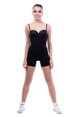 beyaz izole kadın jimnastikçi