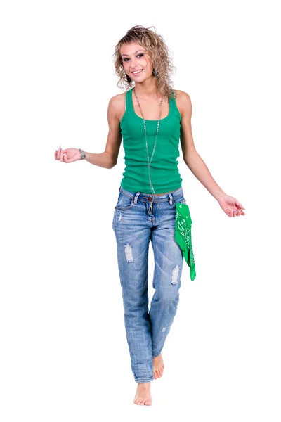 Bild einer jungen Frau im Stehen in voller Länge — Stockfoto
