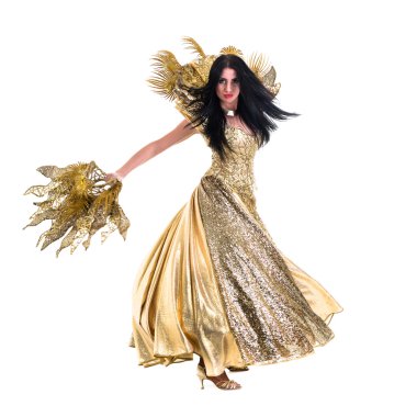 Karnaval dansçı kadın taç ile dans