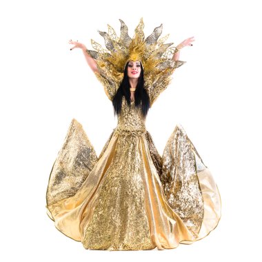 Karnaval dansçı kadın taç ile dans