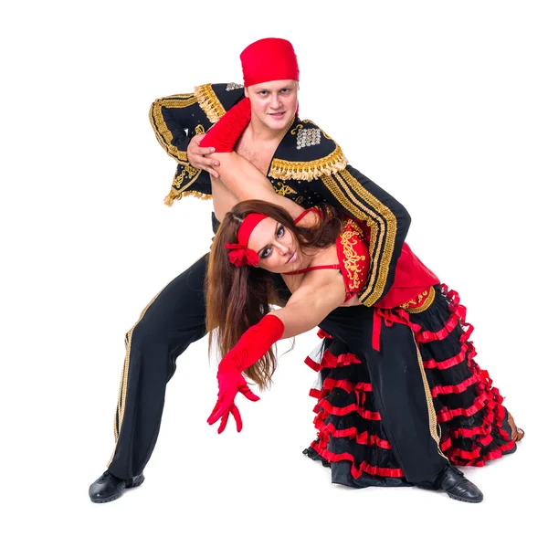 Gypsy flamenco dancer couple — Stock Photo, Image