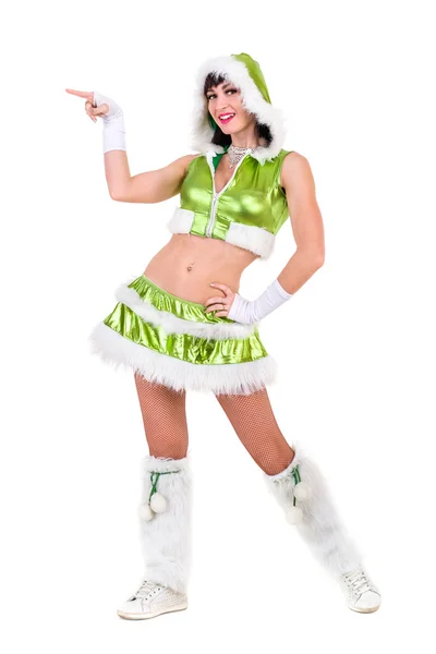 Fairy. Beautiful Girl in green dress — Stock Photo, Image