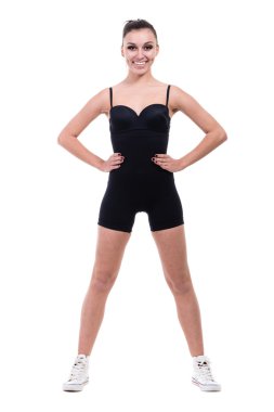 beyaz izole kadın jimnastikçi