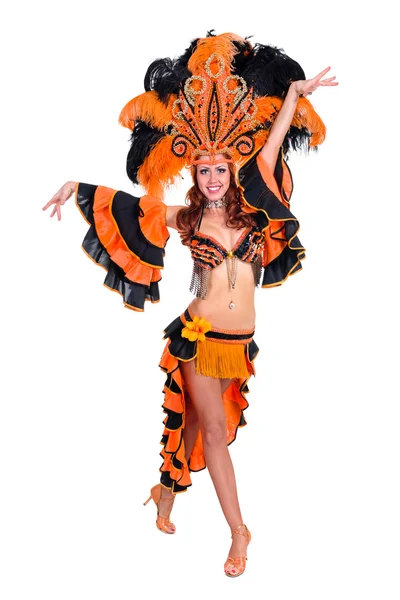 Femme danseuse de carnaval dansant — Photo