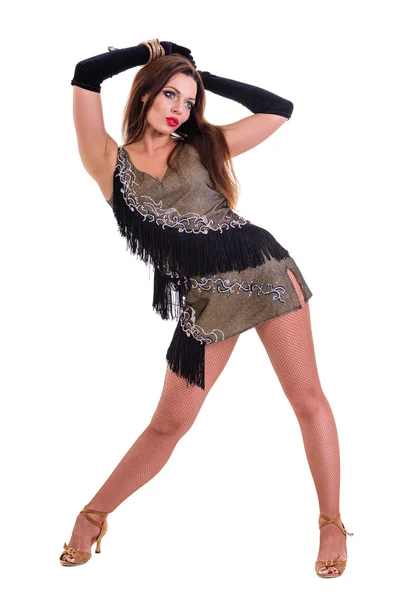 Λατίνος χορευτής γυναίκα που παρουσιάζουν — Φωτογραφία Αρχείου