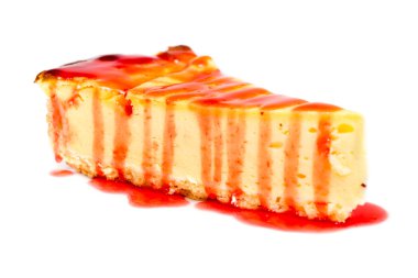 Ananas kek krem beyaz izole parçası