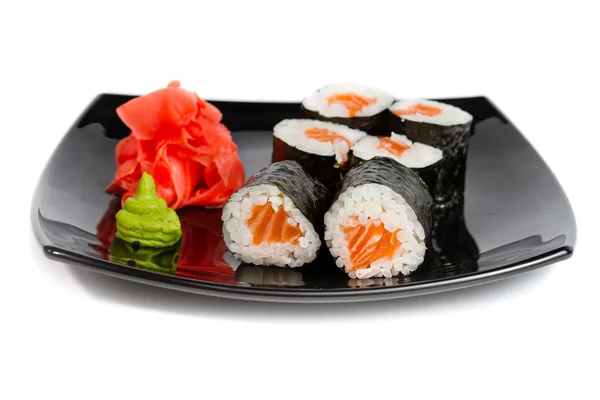 Sushi roule sur un blanc — Photo