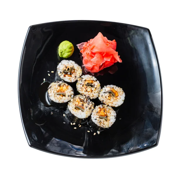 Sushi rotola su un bianco — Foto Stock