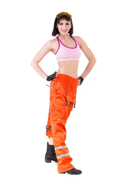 Young builder woman in uniform — Stock Photo, Image