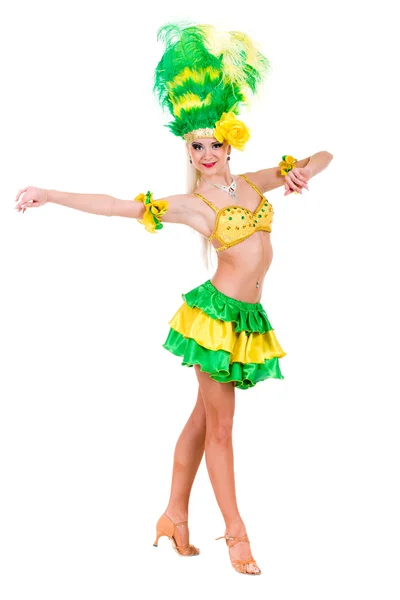 Beautiful carnival dancer woman posing — Stock Photo, Image