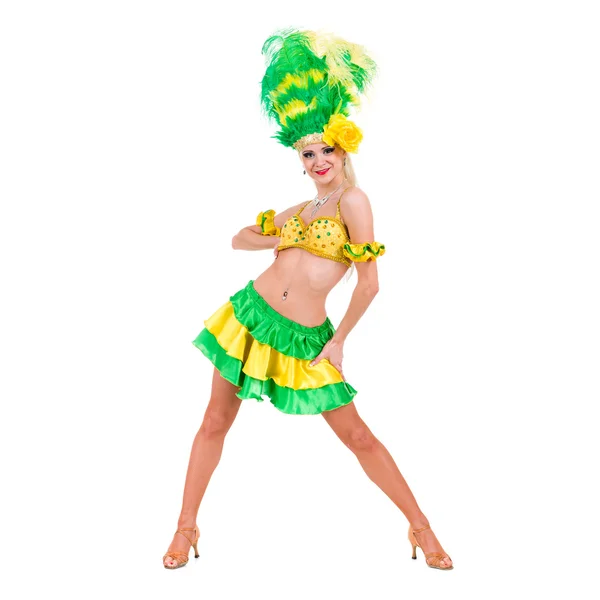 Hermosa bailarina de carnaval posando — Foto de Stock