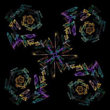 soyut çiçek desenli