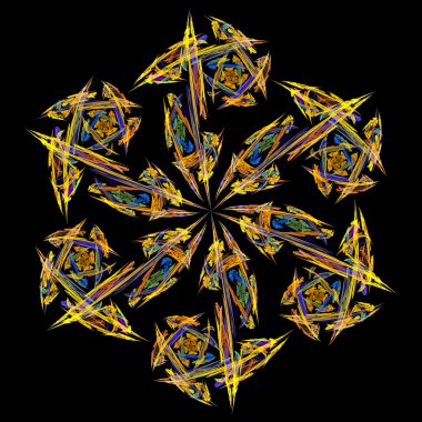 soyut çiçek desenli