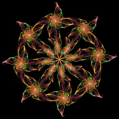 soyut çiçek desenli