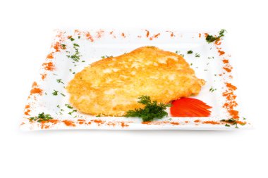 beyaz izole tavuklu böreği