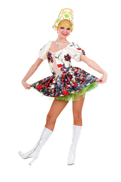 Attraktive Frau in russischer Tracht — Stockfoto