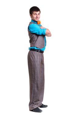 Bazı hareketleri yalıtılmış beyaz karşı gösterilen disco dansçı