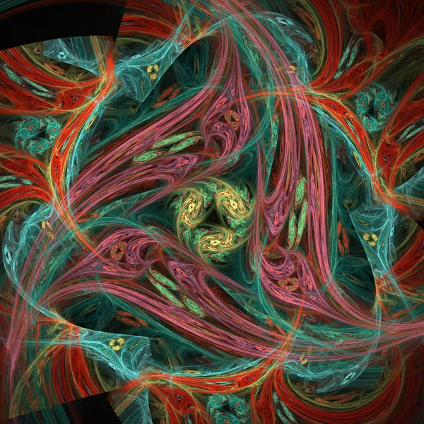 Design fractal rendu coloré, fond abstrait — Photo