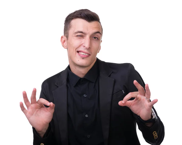 Young man making the ok hand sign — Stock Photo, Image