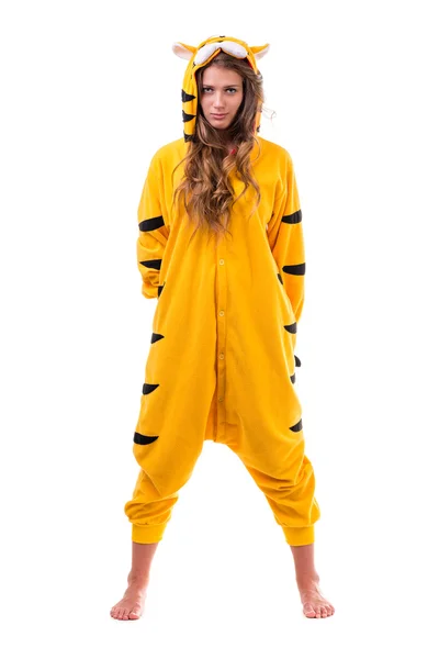 Dziewczyna ubrana jak Tygrys — Zdjęcie stockowe