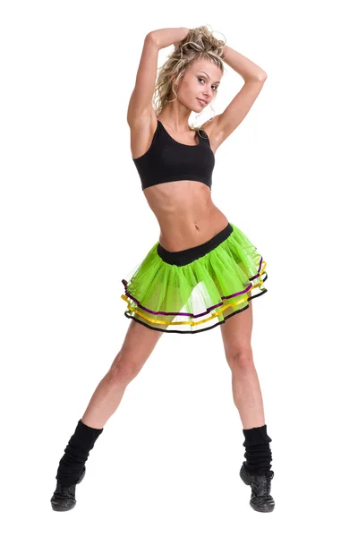 Aerobics fitness woman posing isolated in full body. — Stock Photo, Image