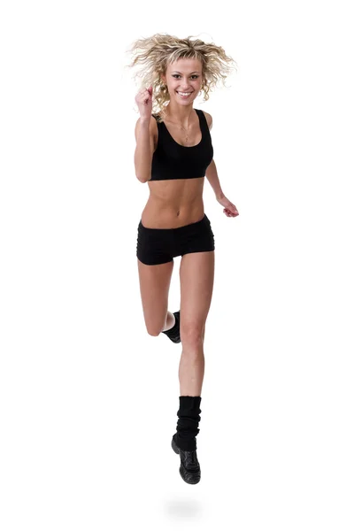 Aerobics fitness woman exercising isolated in full body. — Stock Photo, Image